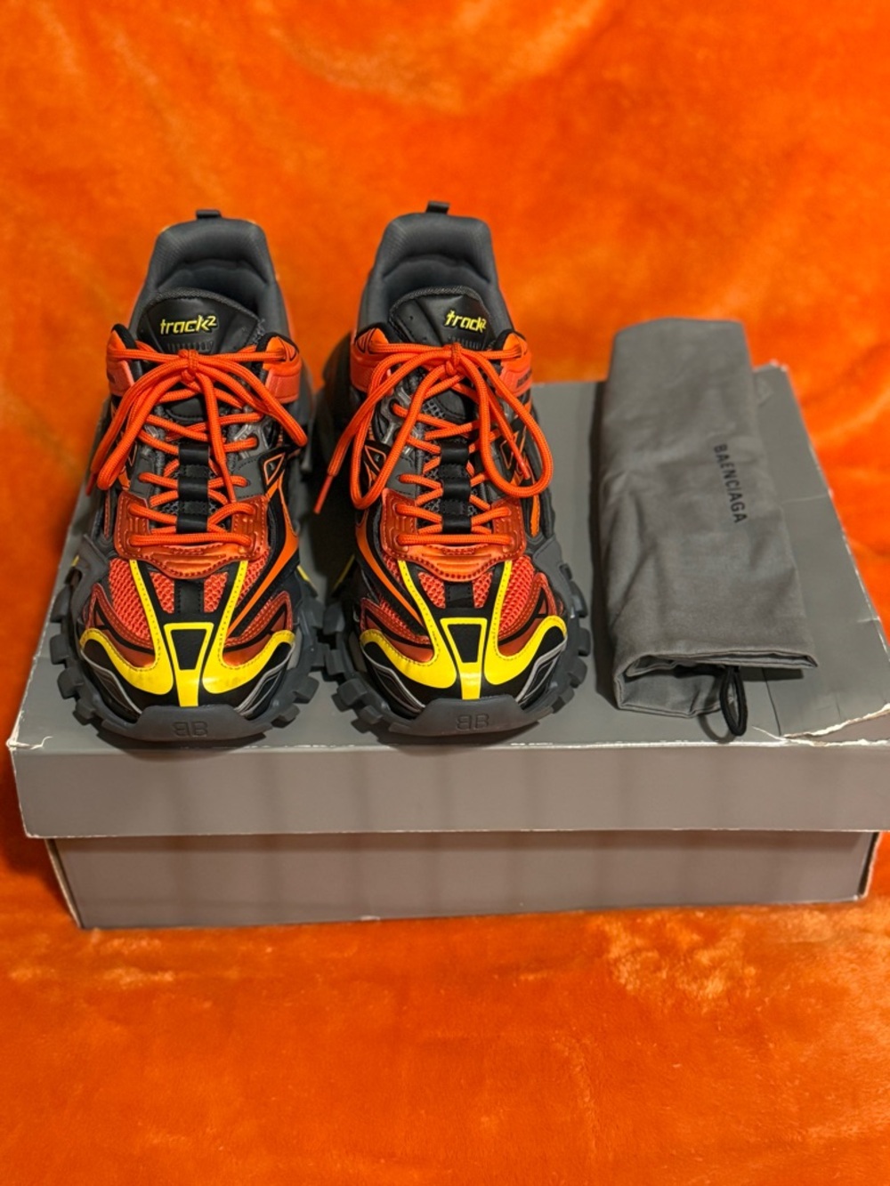 Balenciaga Track Sneakers in Orange, Red & Yellow - Picture 4 of 4